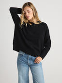 Women's oversized cashmere jumper in Black