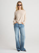 Women's oversized cashmere jumper in Sand