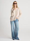 Women's oversized cashmere jumper in Sand