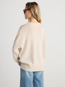 Women's oversized cashmere jumper in Sand
