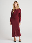 AUDREY Silk Skirt Burgundy