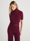 TANSY Turtleneck Short Sleeves Burgundy