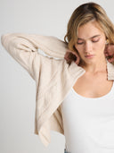 TALIA Cable Knit Open Cardigan