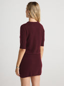 CELINA Cashmere Short Sleeve Burgundy