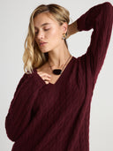 STETSON V-Neck Sweater Burgundy