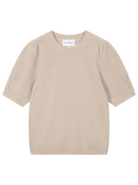 Women's 100% Cashmere Short Sleeve - 100% Pure Premium Knit in 
Jute | Product View