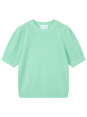 Women's 100% Cashmere Short Sleeve - 100% Pure Premium Knit in 
Mantis | Product View