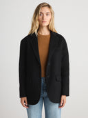 Women’s 100% Merino Wool Blazer Jacket
in Black I Front View