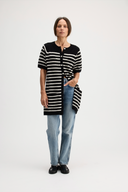 Women's 100% Pure Premium Knitwear Cashmere Cardigan Sweater in Navy | Front View
