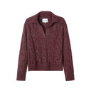 Women's Cashmere-Silk Polo Cable Knit  Sweater in Vixen | Product View