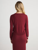 Women's Cashmere Button Up Cardigan Sweater I Back View