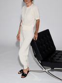 Women's Cashmere Joggers/Lounge Pants & Trousers/Lounge Set in Ivory | Front View