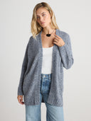 Women's Cashmere Midi Open Cardigan in Light Blue I Front View