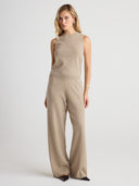 Women's Cashmere Tank in Taupe I Front View