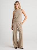 Women's Cashmere Top in Taupe I Front View