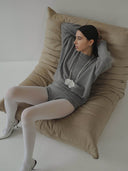Women's Cashmere Underwear Lounge Set in Heather Gray  | Front View