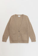 Women's Fisherman CARDIGAN Sweater Top Pure Cashmere in Tan | Product View
