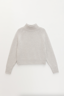 Women's Lane Cashmere Mock Neck in Mist - 100% Pure Premium Knitwear | Product View