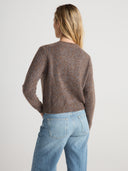 Women’s Long Cashmere Cardigan Sweater in Jay | Back View