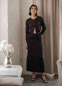 Women's Lurex Cashmere Sweater Dress Set Subtle Shimmer Luxury | Front View