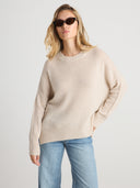 Women's Oversized Cashmere Jumper in Sand | Front View