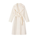 Women’s Plush & Luxury Wool Robe Coat in Brilliant White I Product View