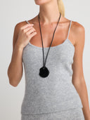 Women's Premium Silk Cashmere Camisole in Light Gray | Front View 