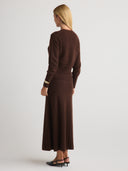 Women's Pure Silk Cashmere Pullover Sweater in Brown | Side View
