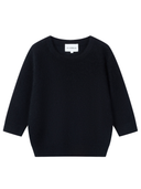 Women's Short Sleeve Silk Cashmere Blend Sweaters Dress in Black | Product View