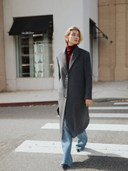 Women's Single Breasted Wool Coat in Heather Grey｜Street View