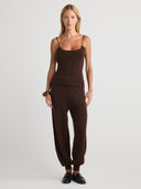 Women's Unmatched Softness Premium Silk Cashmere Cami in Brown | Front View