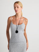 Women's Unmatched Softness Premium Silk Cashmere Cami in Light Gray | Front View  