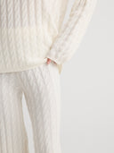 Women's V Neck Cashmere Top in White Color I Product View