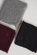 Women's Warm Cashmere Scarf with Fringe in Heather Grey, Burgundy, and Black  | Product View