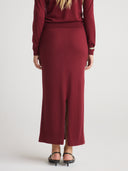 Women's Weightless Drape Burgundy Long Skirt​ | Back View
