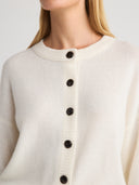 Women's cashmere button up sweater in White