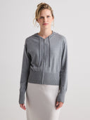 AGATHA Zip-up Hooded Sweater - W.CASHMERE