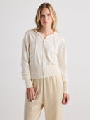 AGATHA Zip-up Hooded Sweater - W.CASHMERE