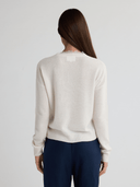 CIEL V Neck Sweater With Lace Trim - W.CASHMERE