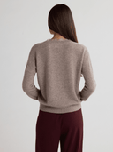 CIEL V Neck Sweater With Lace Trim - W.CASHMERE