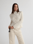COLETTE Cashmere Cable Knit Sweater - W.CASHMERE