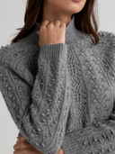COLETTE Cashmere Cable Knit Sweater - W.CASHMERE