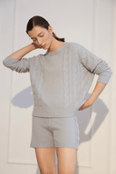 DANA CABLE KNIT SHORTS - W.CASHMERE
