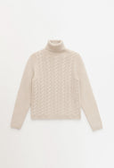 DIXIE TURTLENECK CABLE KNIT - W.CASHMERE