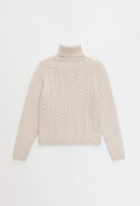 DIXIE TURTLENECK CABLE KNIT - W.CASHMERE