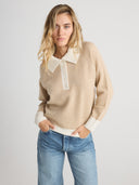 LEAH Polo Sweater - W.CASHMERE