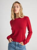 MABEL Puff-Sleeve Crewneck - W.CASHMERE