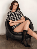 MARFA Houndstooth Short Sleeves - W.CASHMERE