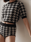 MARFA Houndstooth Short Sleeves - W.CASHMERE