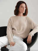 RONAN Pointelle Boat Neck - W.CASHMERE